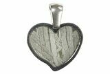 Heart-Shaped Etched Aletai Iron Meteorite Pendants - Includes Chain - Photo 3